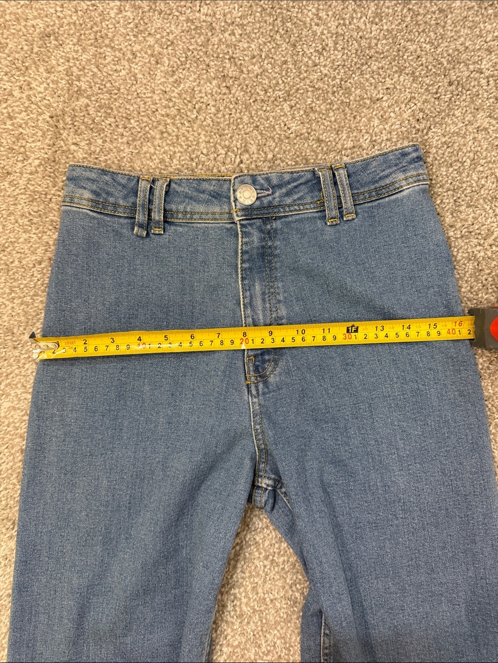 BIMBA Y LOLA High Waisted Wide Leg Jeans Medium Wash Size EU 38 US 6 - Picture 6 of 7